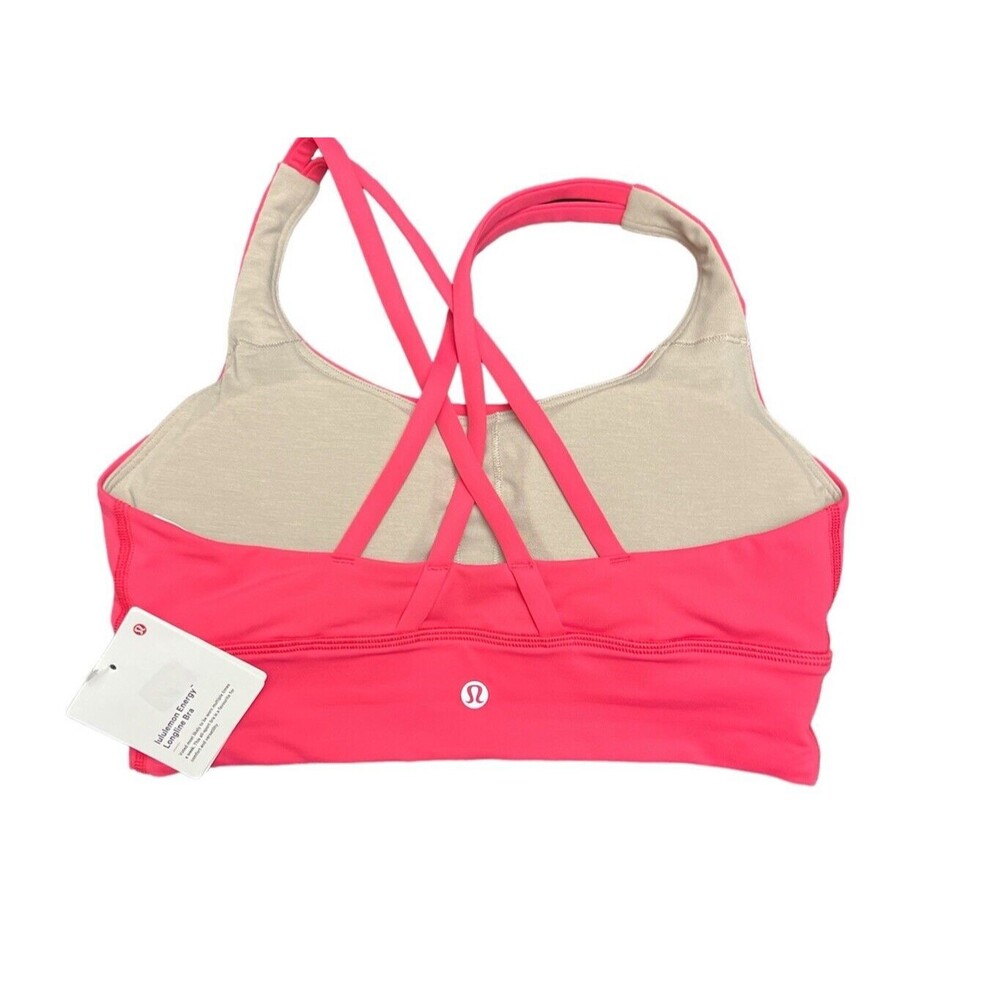 Lululemon Energy Longline Bra Color LIPG  Lip Gloss Pink Size 8 New w/tag $58 - Picture 2 of 3